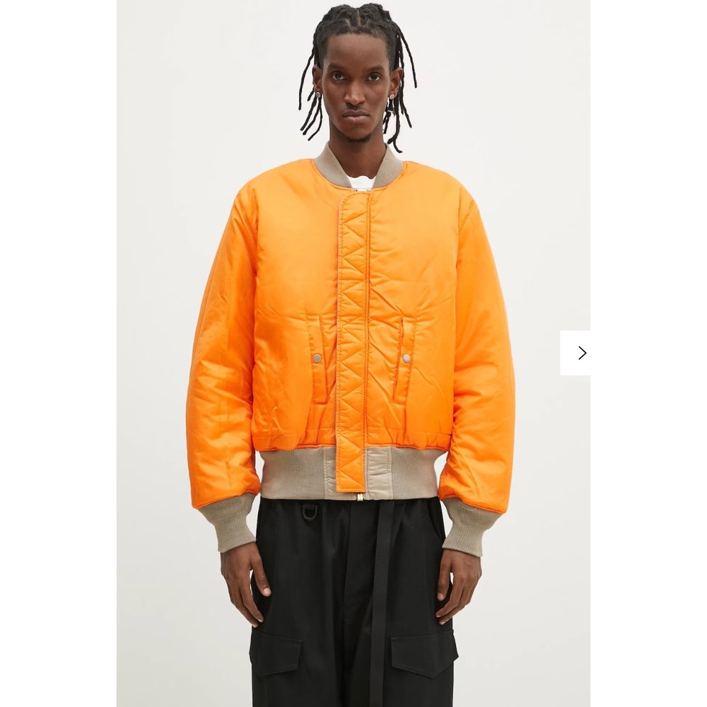 Alpha Industries Mens MA-1 Reversible Bomber Jacket Orange Khaki Military Sz‎ XL